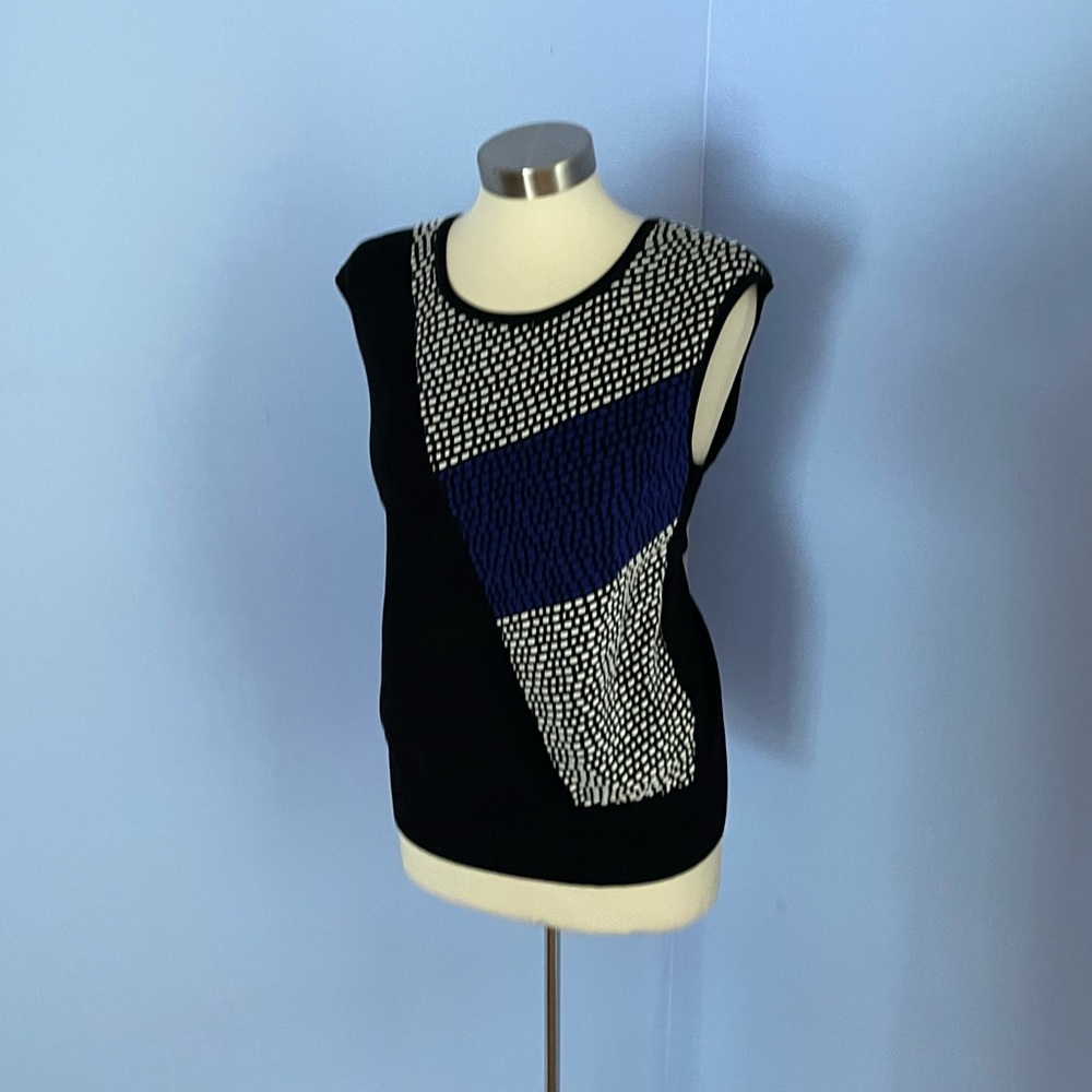 Worthington geometric knit vest womens